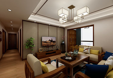 湘潭新景未来城150平四室两厅中式风格装修效果图